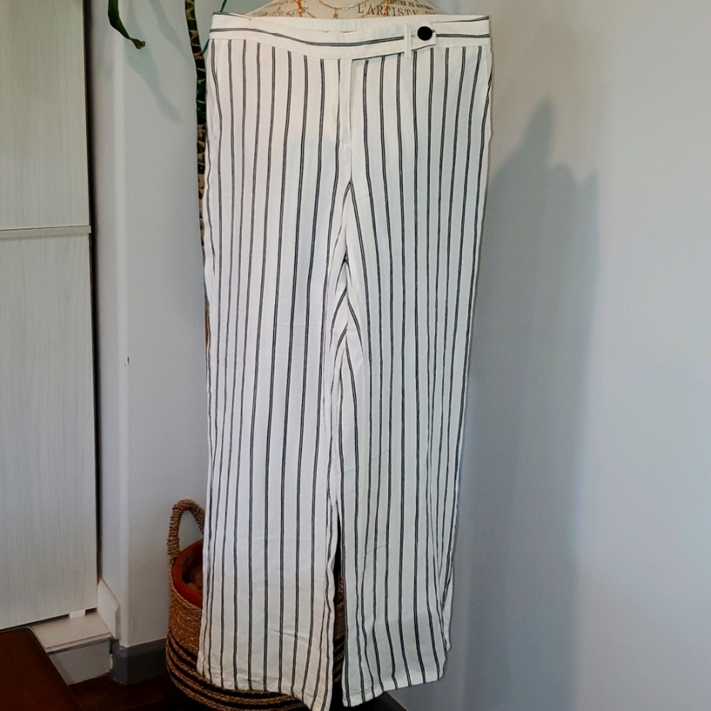 J JILL stripe linen pants